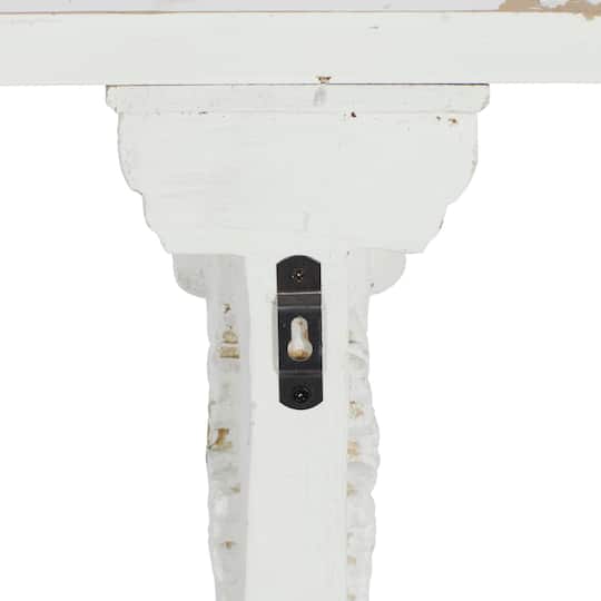 White Wood Farmhouse Wall Shelf